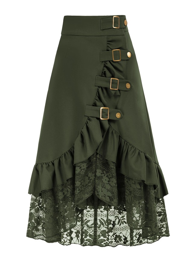 Women'S Elegant Vintage Gothic Belt-like Buttons Pirate Casual Outfits skirt