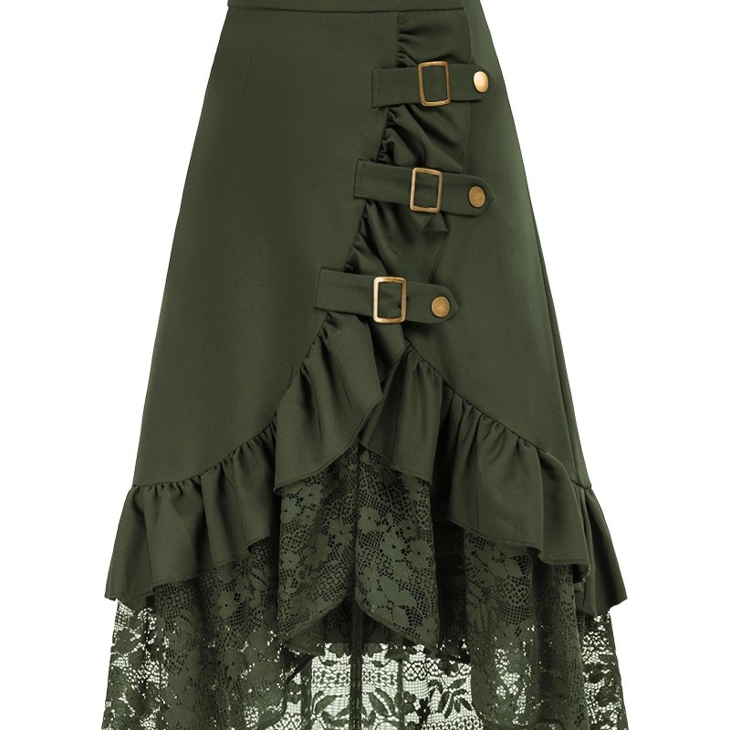 Women'S Elegant Vintage Gothic Belt-like Buttons Pirate Casual Outfits skirt