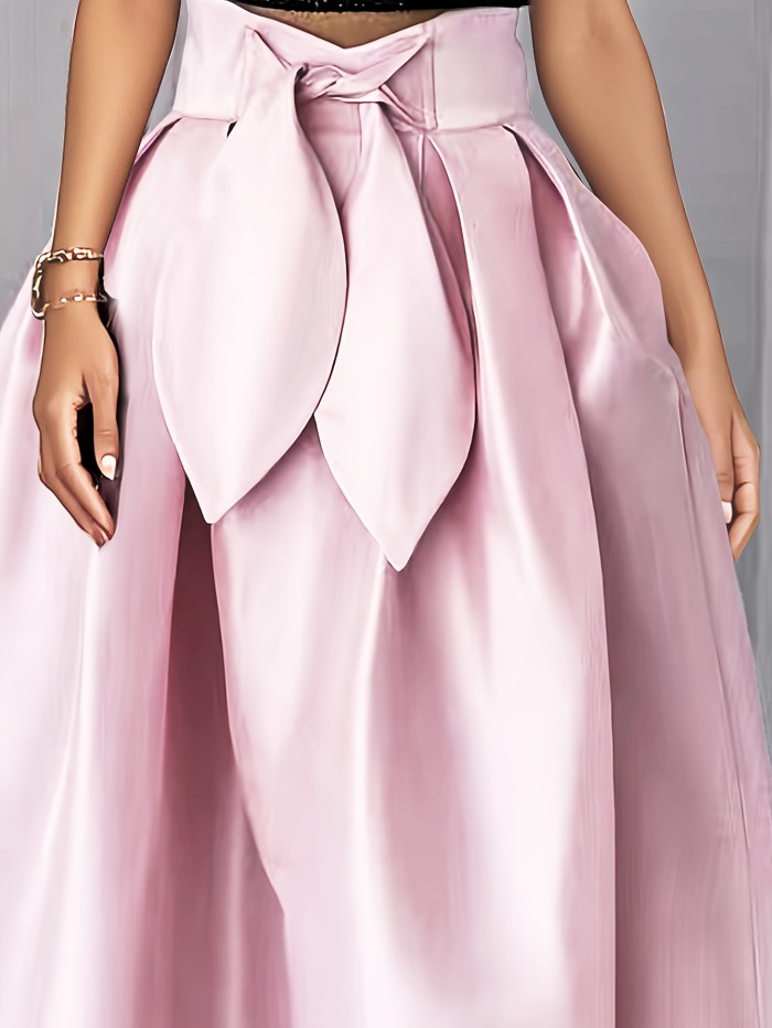 Women's Fashion Solid Color Casual Party Swing Skirt