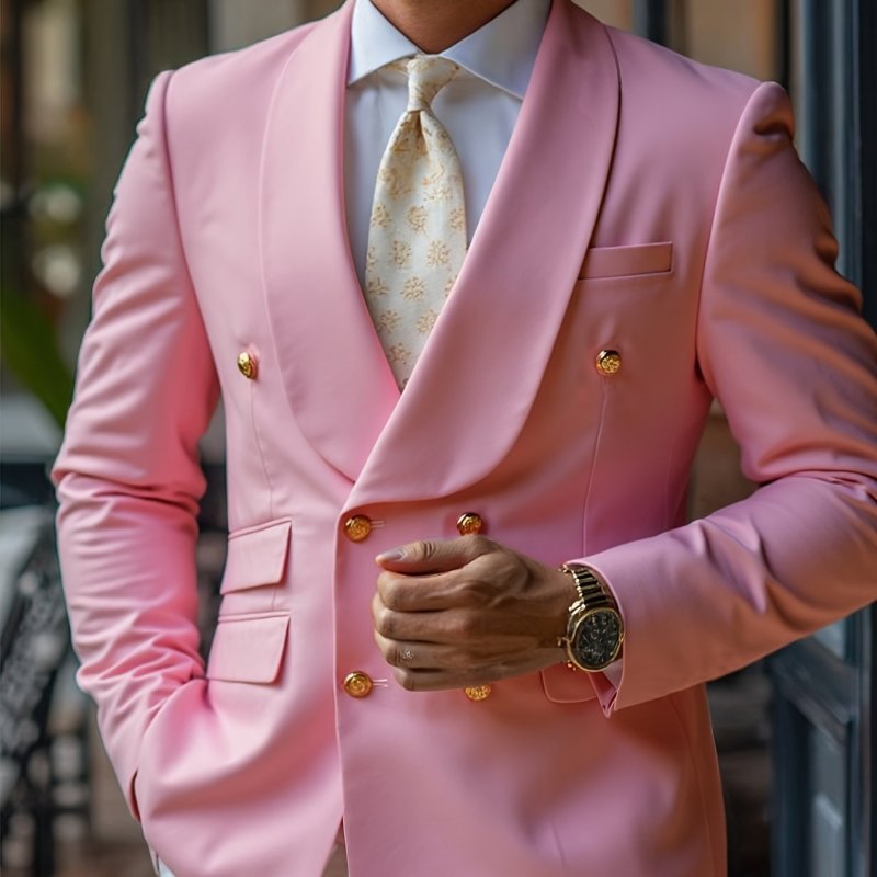 Stylish Blazer Stylish Black Polyester Blazer - Men's Double-Breasted, Notch Lapel, Long Sleeve | Business Casual Jacket, Party Wear