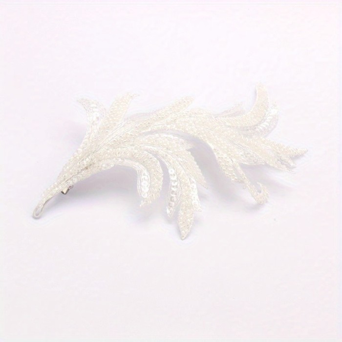 Elegant White Lace Hair Clip with Sequins - Perfect for Weddings & Formal Events, Versatile Hair Accessory for Women, Luxurious Beaded Edge Design, Wedding Hair Accessory|Lace Hair Clip|Decorative Beads, Hair Accessories for Women