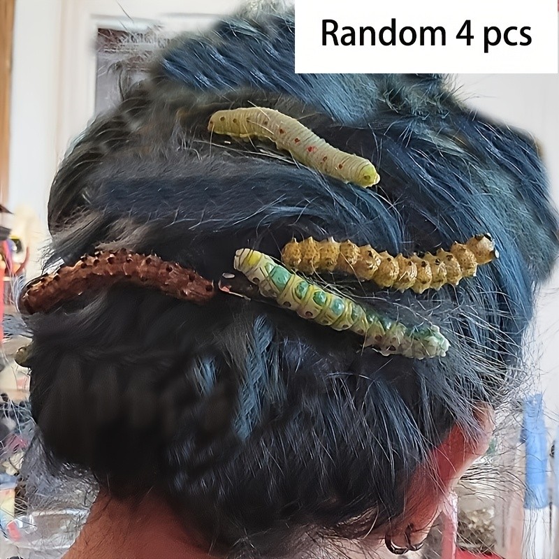 4pcs Set, Retro Bohemian Style PVC Dragonfly Hair Clips, Mixed Color Realistic Insect Hairpin Collection, Novelty Animal-Shaped Accessories for Festive Pranks and Horror