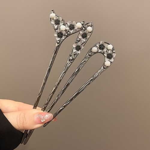 4pcs New Ancient Style Light Luxury Alloy Hair Accessories, Water Ink Gradient Petal Design, Fashionable Hairpins, Hair Sticks, and Hair Forks, Suitable for Daily Wear, Parties, Hanfu Accessories, Chinese Gift Hair Styling Accessories