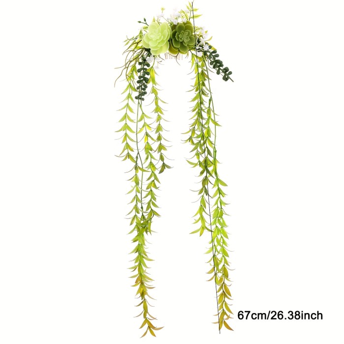 Large Handmade Artificial Fern Leaf Hair Comb - Hawaiian Beach Vacation Hair Accessory with Cascading Greenery, Non-Damaging Hairpin for Women, Bohemian Festival & Summer Outfits, Tropical Hairstyle, Fairy Tale Style, Delicate Craftsmanship, Decorative Hairpiece, Boho Fashion Lovers, Natural Look, Festivalgoers