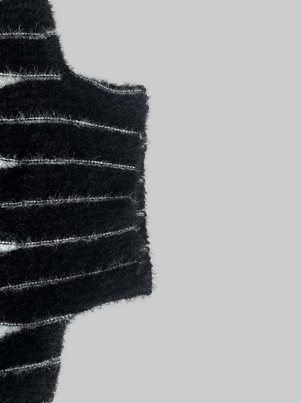 Long Sleeves Contrast Color High-Neck Sweater Tops