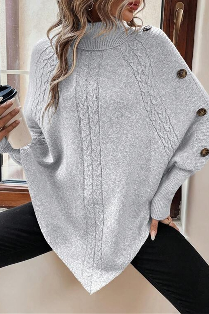 Casual Daily Patchwork Weave Half A Turtleneck Sweaters (3 Colors)