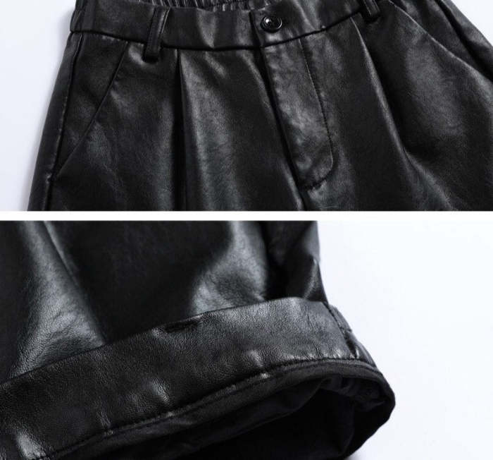 🖤 High-Waist Vegan Leather Pants – Chic Modern Streetwear Essential
