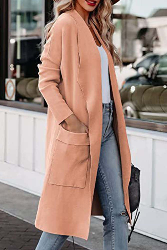 British Style Solid Pocket Cardigans