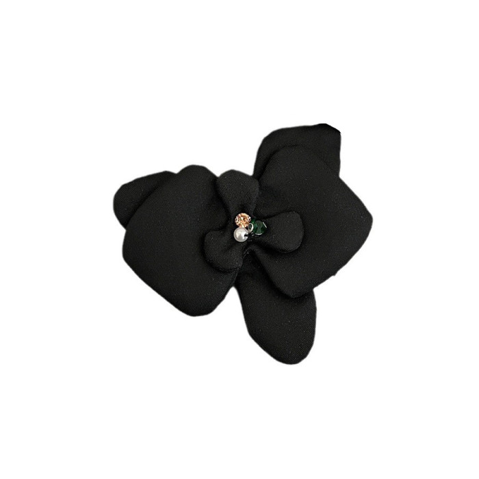 Sweet Floral Satin Hair Clip 🌸 | Pearl & Rhinestone Accent Top Clip