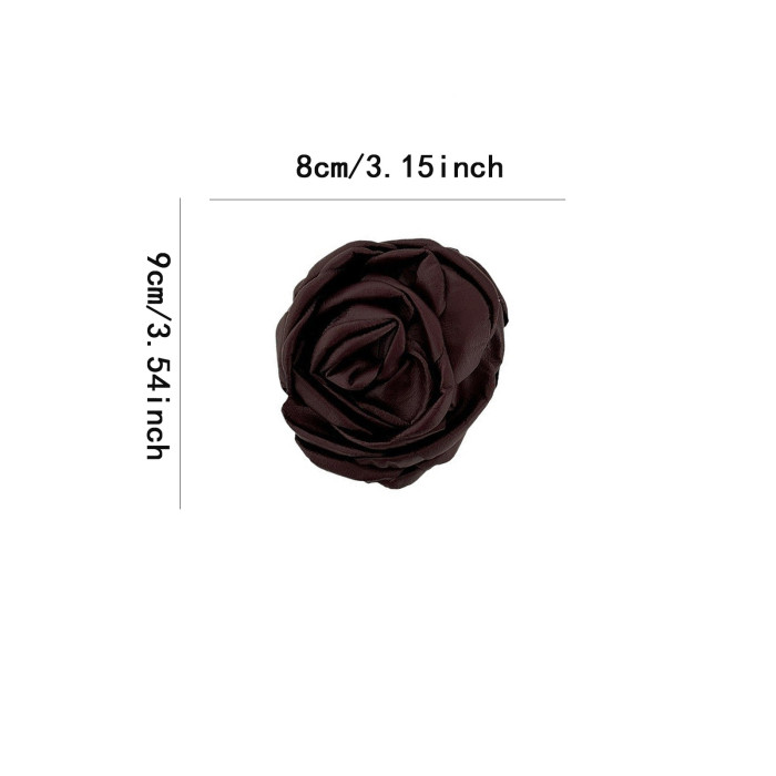 Single Large Dried Rose Hair Clip with Shark Clip Base - French-Style Large Bun Updo Hairpin, Sweet Wedding & party Hair for, Dried Rose & Shark Clip Hairpiece
