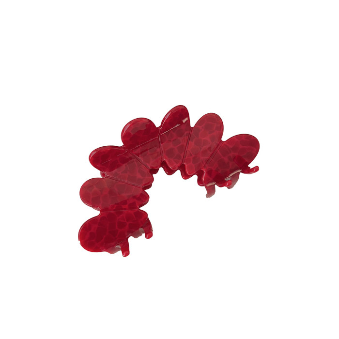 🌺 Large Retro Ankara Red Flower Acetate Hair Clip