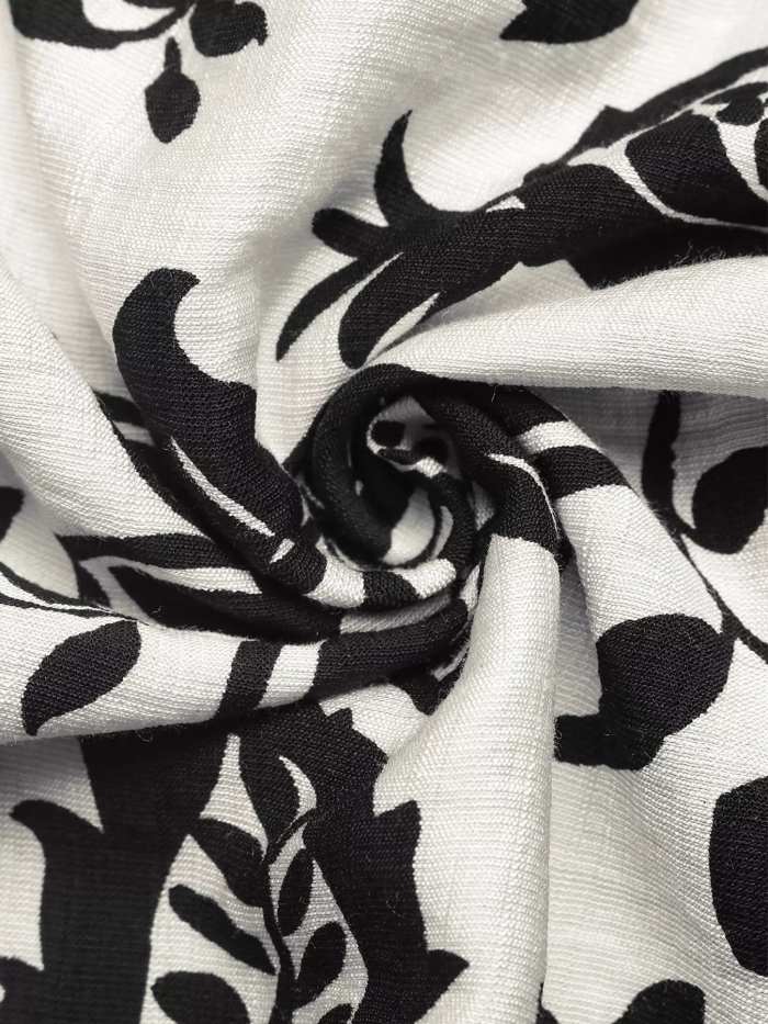 Printed Long Sleeve Midi Dress