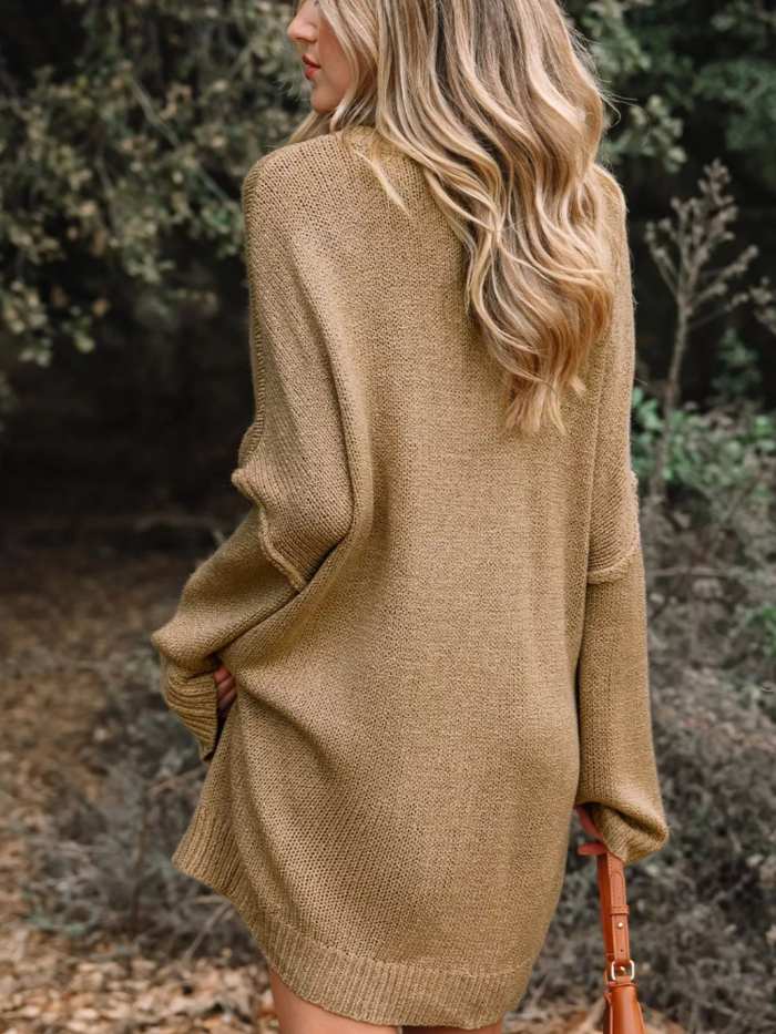 Oversize Drop Shoulder Slouchy Sweater Dress