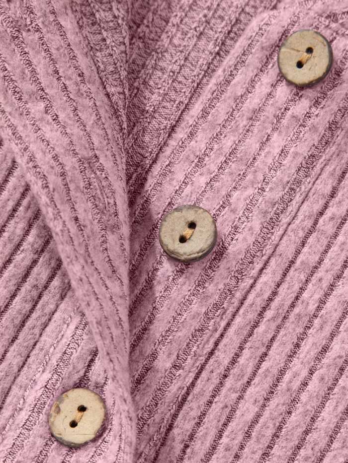 Ribbed Texture Drop Shoulder Henley Top