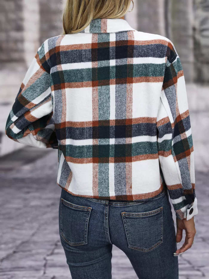 Plaid Button-Up Jacket