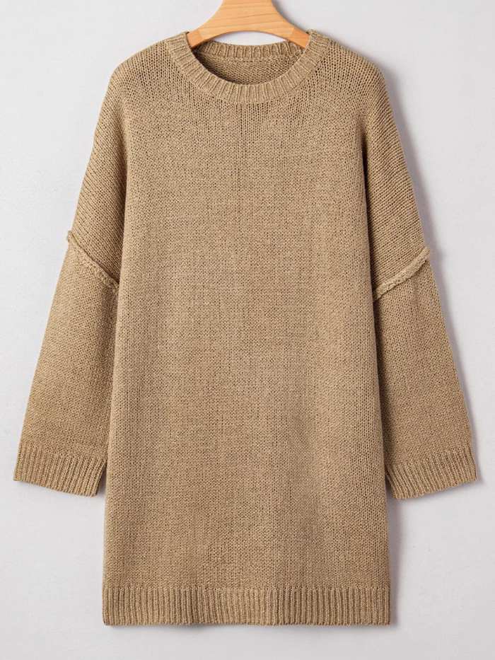 Oversize Drop Shoulder Slouchy Sweater Dress