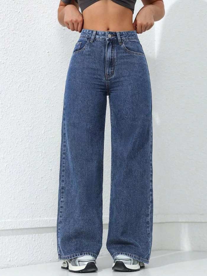 High-Waisted Wide Leg Jeans