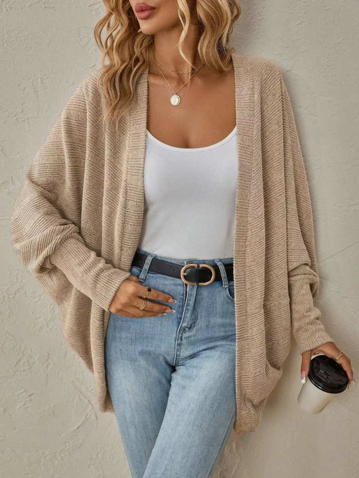 Casual Knit Open Front Cardigan