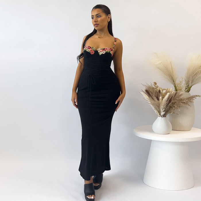 Sexy Strappy Bra-Style Fitted Sleeveless Maxi Dress ✨