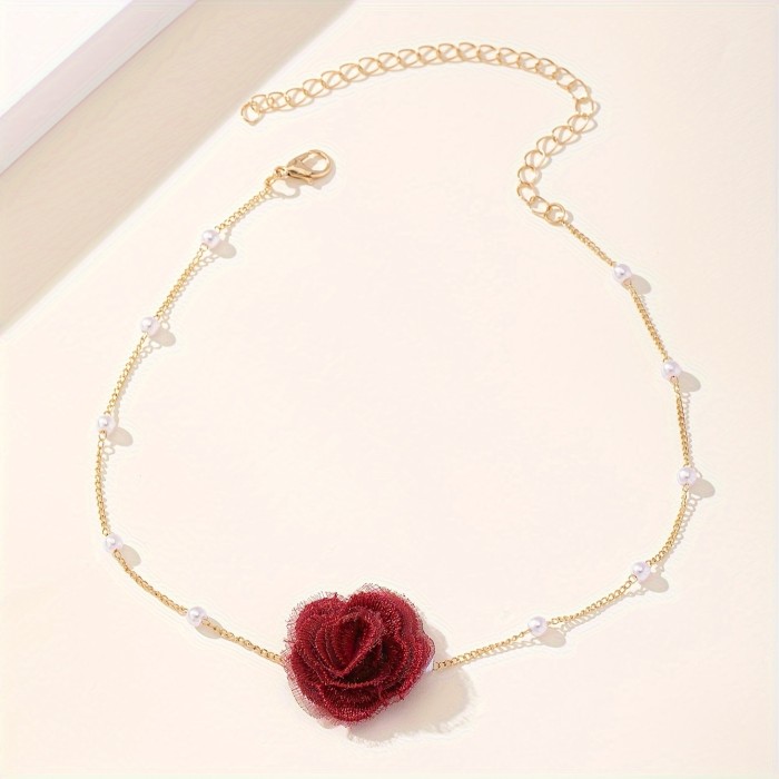 New Arrival Pearl & Small Flower Clavicle Chain ✨