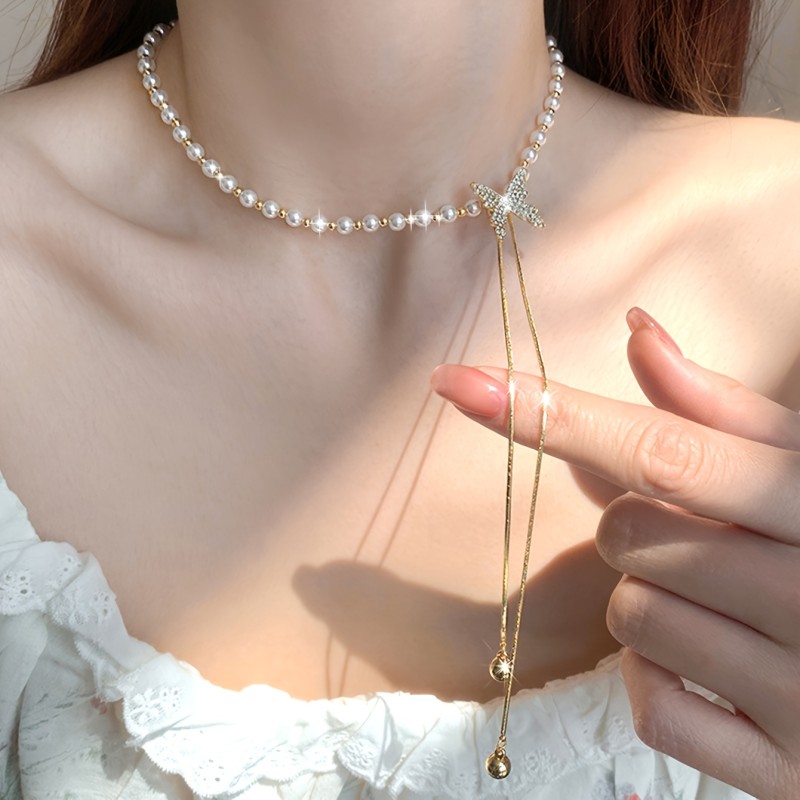 1pc Elegant Upgraded Jewelry - Adjustable Tassel Necklace with Sparkling Butterfly Pendant for Daily Wear & Weddings - Perfect Gift for Friends, Wedding Guest Accessory - Sophisticated Design, Durable Construction