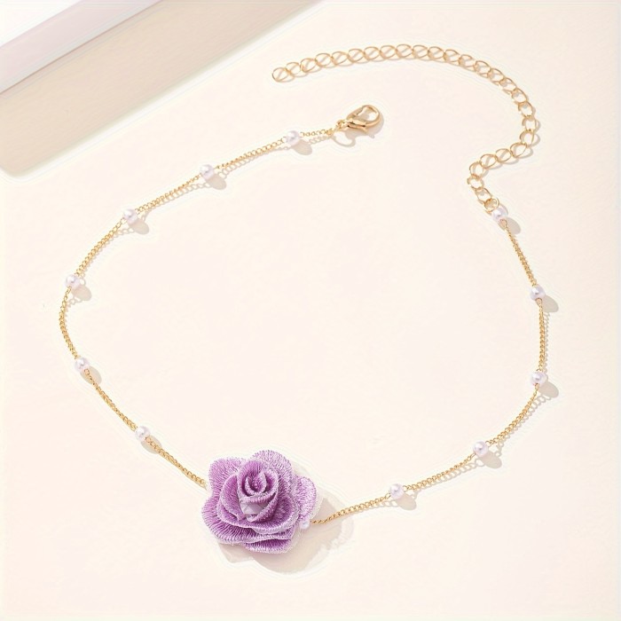 New Arrival Pearl & Small Flower Clavicle Chain ✨