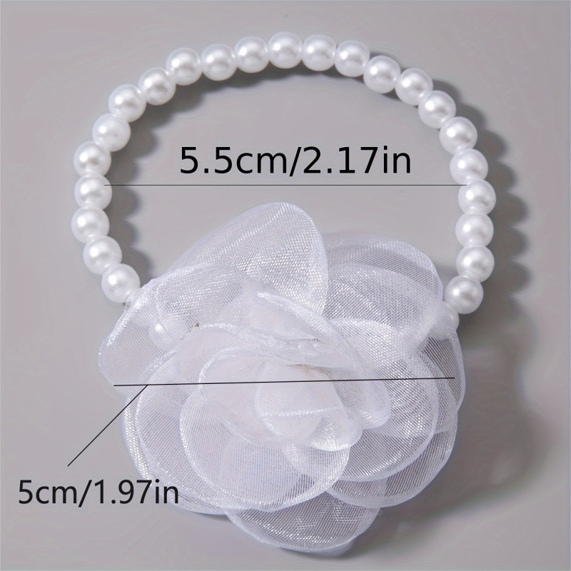 Elegant Simple - Lace Flower Bracelet - with Imitation Pearls - Polyester Fiber - for Weddings and Banquets