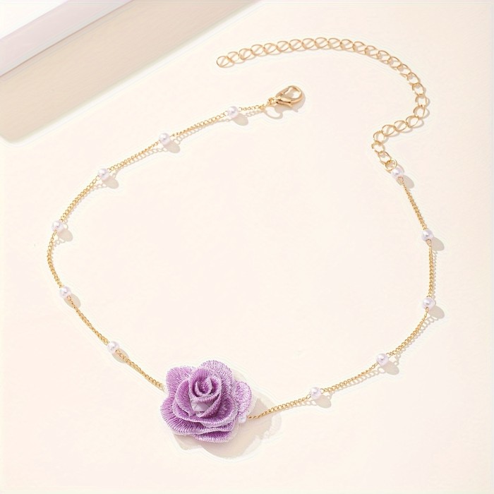 New Arrival Pearl & Small Flower Clavicle Chain ✨