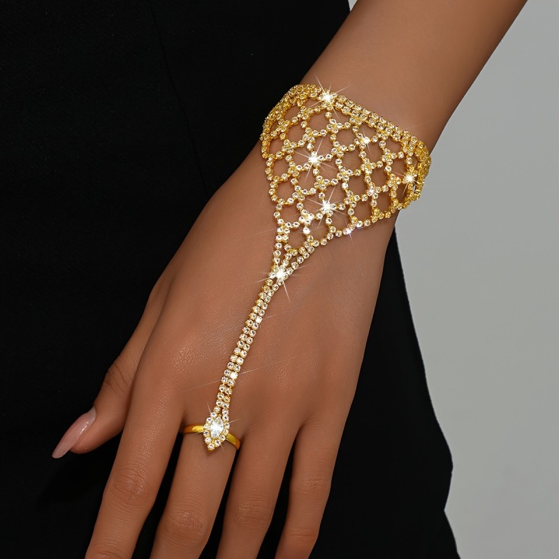Perfect for Weddings, Latin Dance Parties, Fashionable Banquets, and Casual Wear - Stylish Women's Bracelet with Sparkling Rhinestones