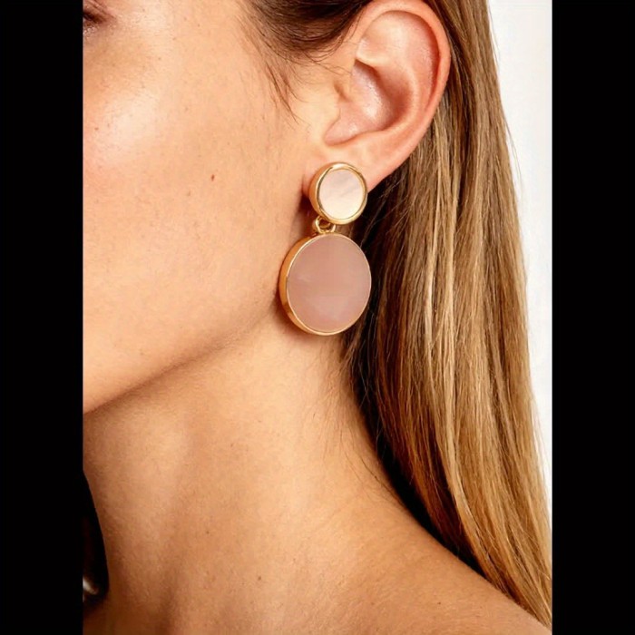 Delicate High-End Round Oil-Drip Drop Earrings ✨