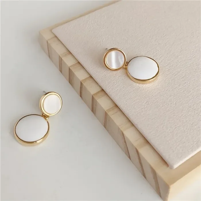 Delicate High-End Round Oil-Drip Drop Earrings ✨