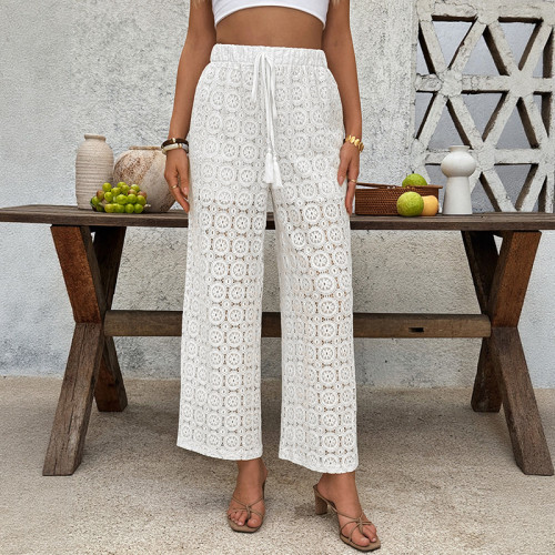 Stylish See-Through Lace Wide-Leg Pants ✨