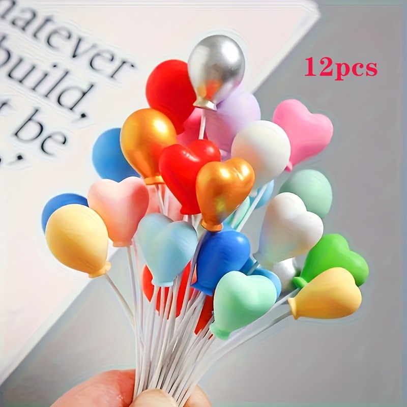 12 Mini Resin Balloon Charms, Assorted Colors, DIY Dollhouse Accessories. Perfect for Miniature Dollhouses, Micro Model Photography Props, Craft Supplies, Tiny Decorations, Decorative Balloons, Small Props, Resin Crafts, and Fine Resin Products