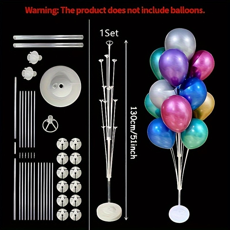 13\u002F19pcs Balloon Column Kit with Base, Poles, And Balloon Tower Decorations - Perfect for Birthdays, Weddings, Christmas Gifts, And Easter Presents. The Base Can Be Filled with Water