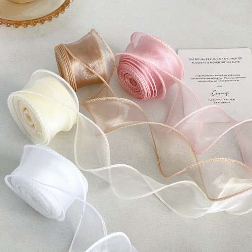 1 Roll of Bouquet Wrapping Fish Tail Tulle Ribbon, Fresh Flower Tulle Ribbon, DIY Material, Wavy Binding, Bow, Ribbon, Cake Border, Best for Christmas, Hanukkah, Thanksgiving, Halloween, Easter, Christmas Decoration