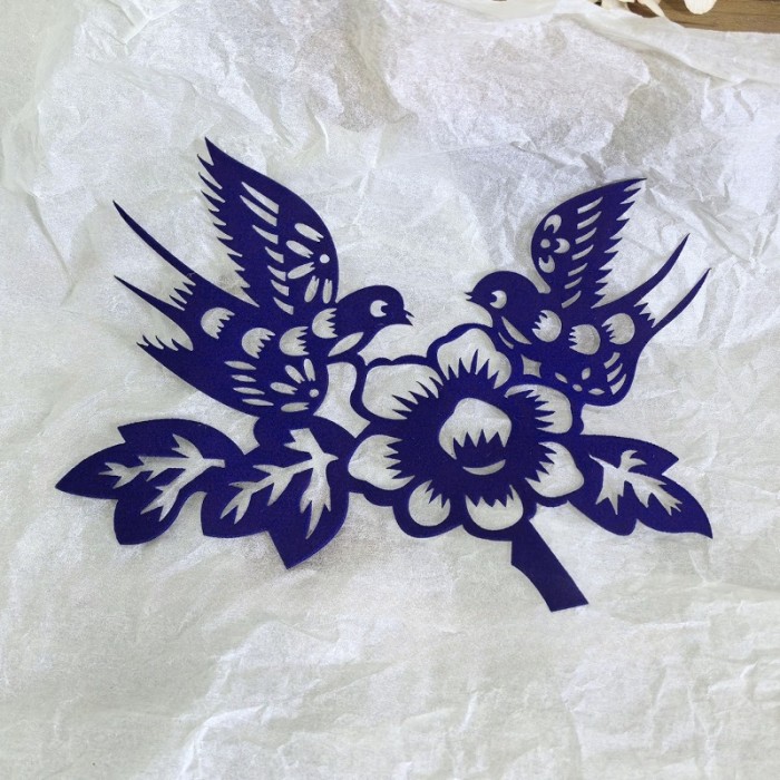 2pcs Exquisite vintage Paper Cuttings | Red Magpie Flower Hair Additions