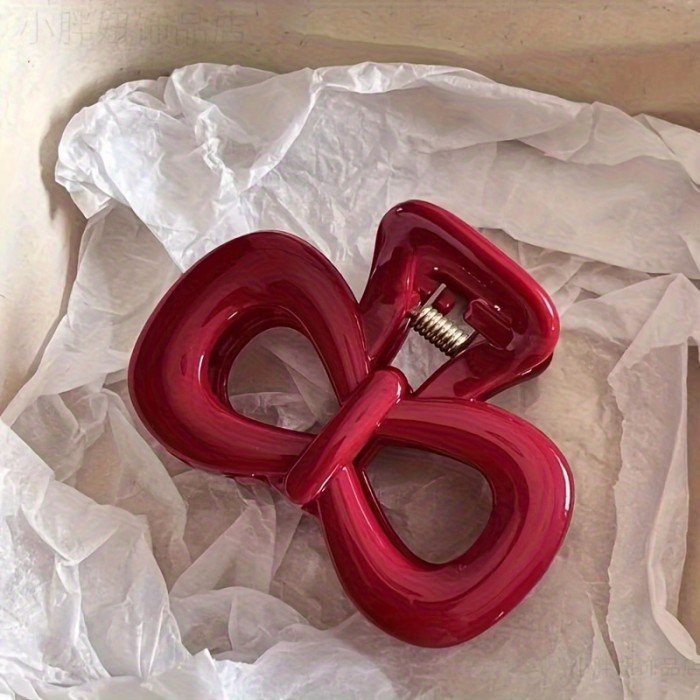 2pcs Spotted Blue & Red Bow Hair Clips for Women