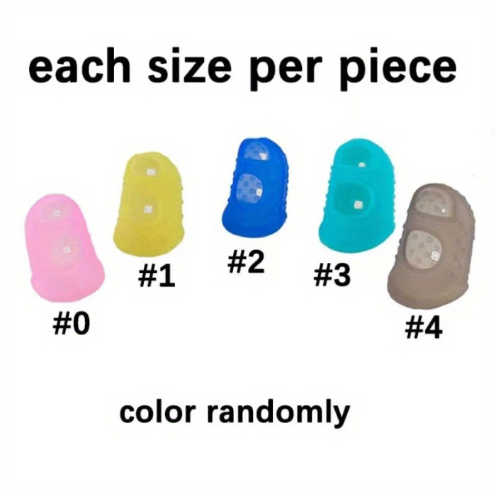 Set of 5 Breathable Silicone Thimbles Designed for Protection, Ideal for Crafts And Sewing Projects