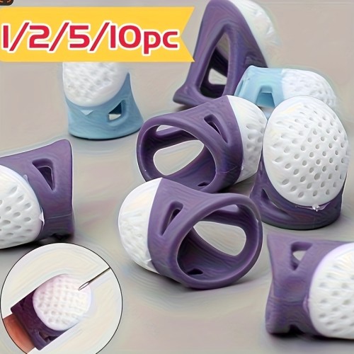 Silicone Thimbles Finger Tips Protector Anti-Slip Finger Covers Hand Cross-stitch Sewing DIY Tools Household Sewing Accessories