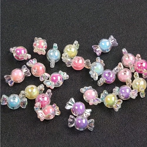 Colorful Acrylic Beads 50pcs Colorful Acrylic Beads | Candy Shaped for DIY Jewelry Making, Handmade Bracelet Necklace Craft Supplies