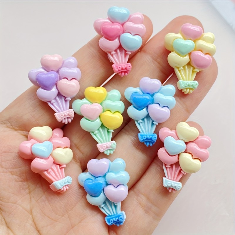 Cute Resin Charms Cute Colorful 6\u002F12pcs Resin Balloon Charms | Suitable for DIY Crafts, Statues, Scrapbook Decorations, Jewelry Making Accessories