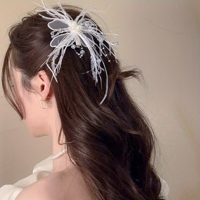 Single Elegant Sweet Imitation & Butterfly Hair Clip