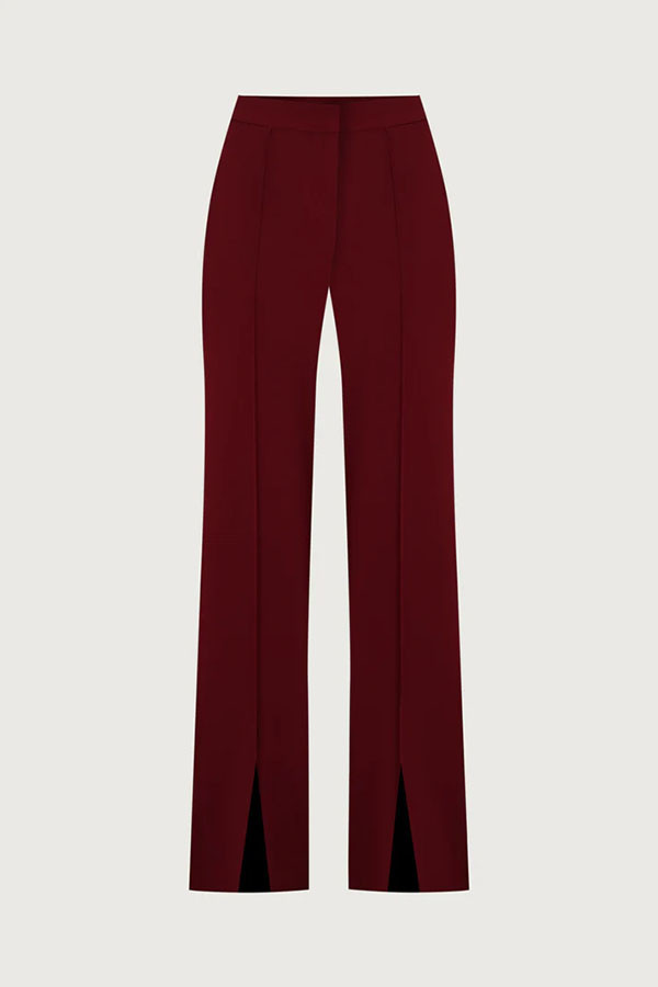 Vita Mesh Patchwork High Neck Wide Sleeve Bodysuit and High Rise Pocket Slit Pants Set