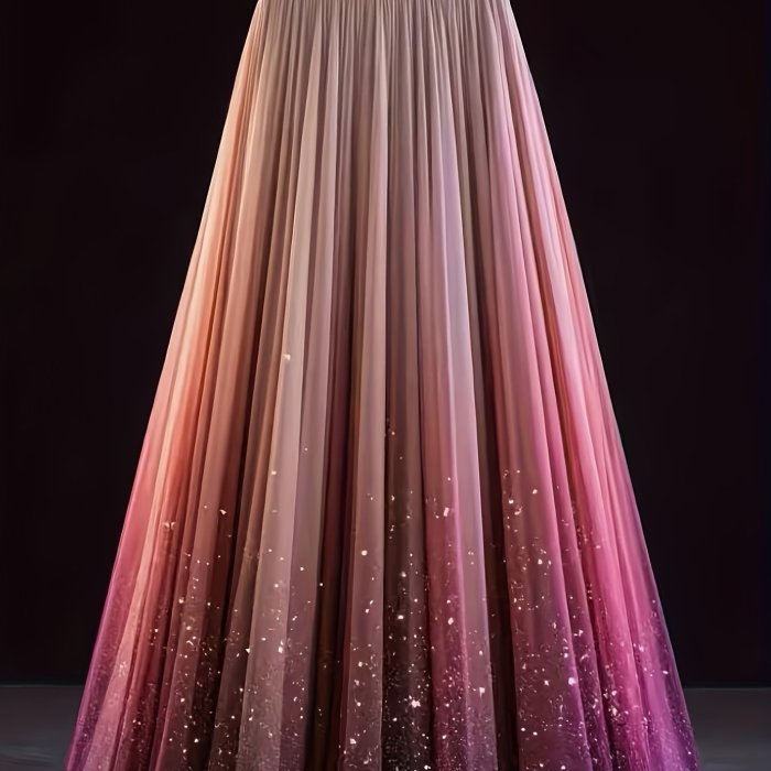 🌈Gradient Color A-Line Maxi Skirt | Elastic Waist All-Season