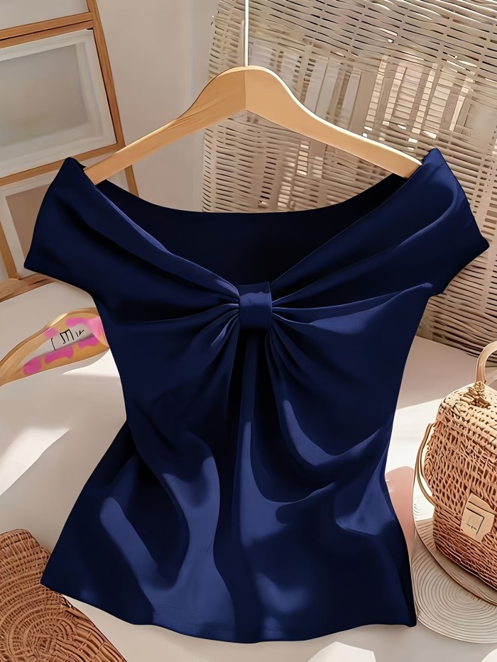 Spring And Summer Stylish Casual Solid Color Women'S T-Shirt