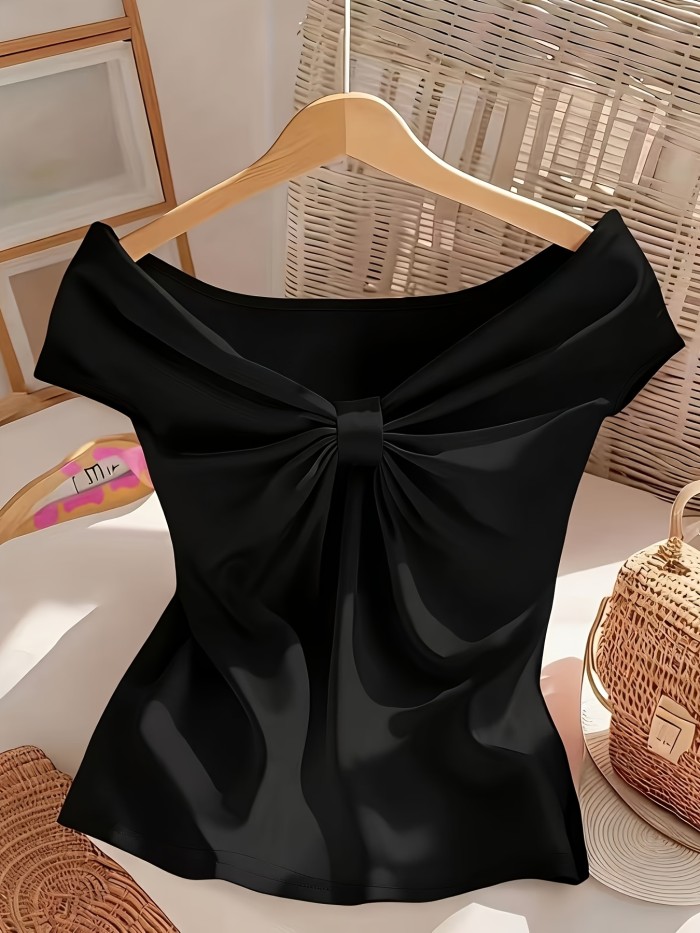 Spring And Summer Stylish Casual Solid Color Women'S T-Shirt