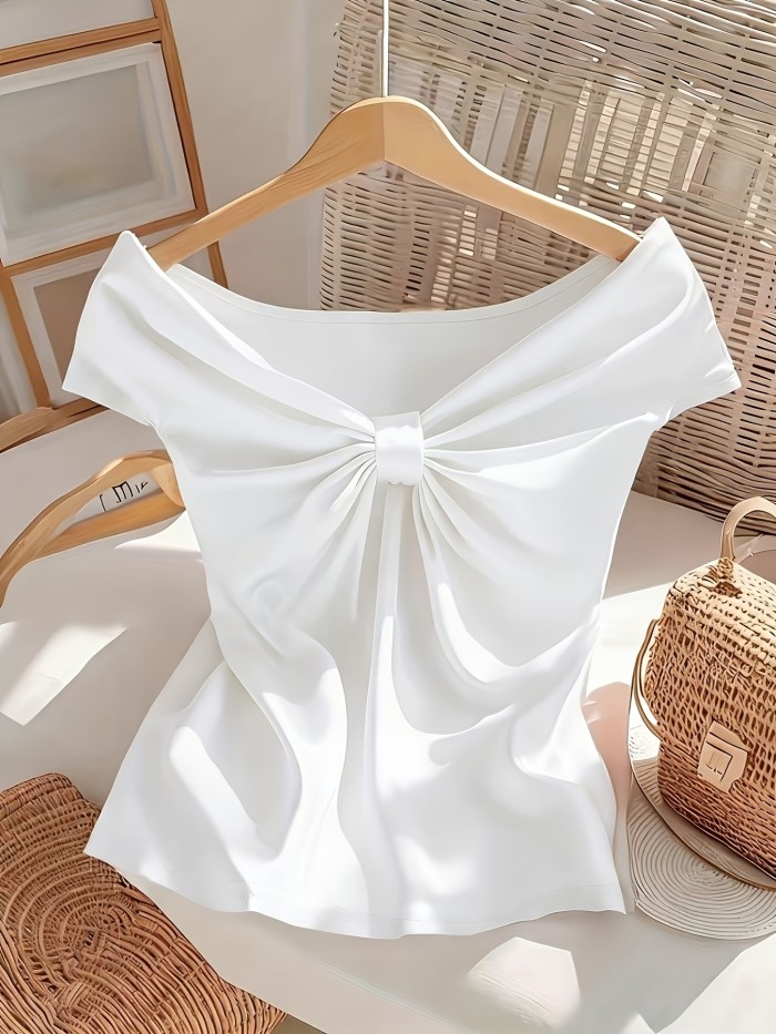 Spring And Summer Stylish Casual Solid Color Women'S T-Shirt