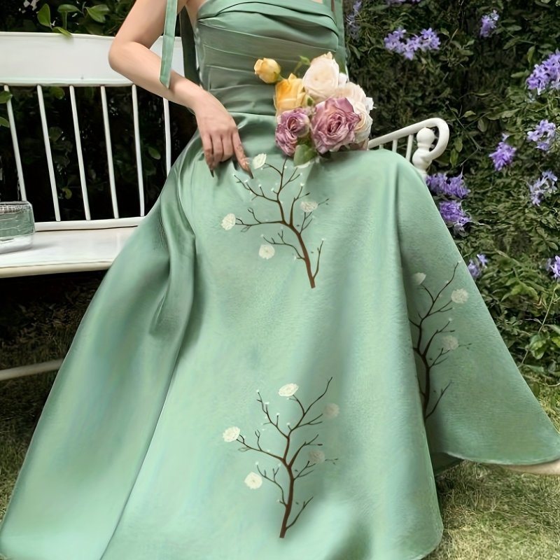 Plus Size - Elegant Floral Print Long Vest Dress for Women