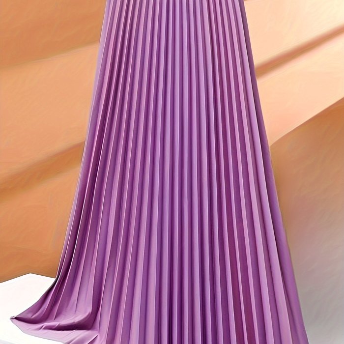 ✨High Waist Pleated A-Line Midi Skirt