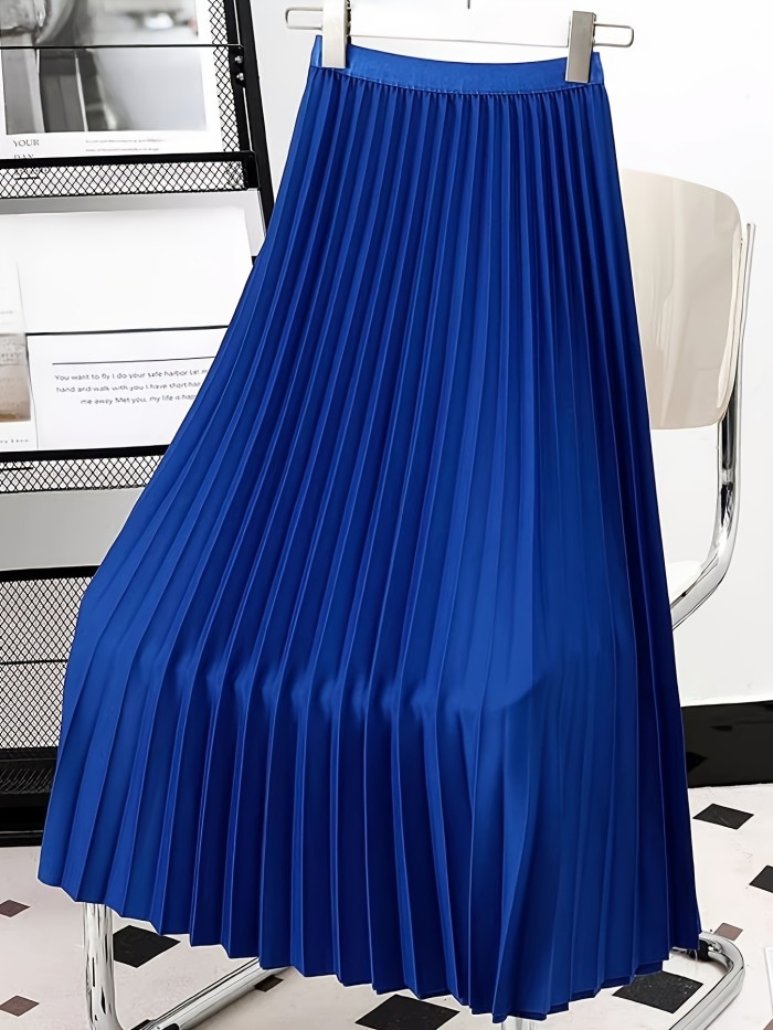✨High Waist Pleated A-Line Midi Skirt
